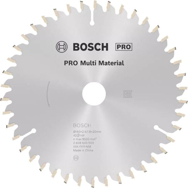 BOSCH PRO Multi Material 160x20x2,4 mm 42 Diş Elmas Daire Testere Bıçağı - Aluminyum Kesime Uygun