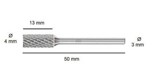 NEXON A Tip 4 mm Silindir Elmas - Karbür Kalıpçı Freze Ucu (Dremel Uyumlu)