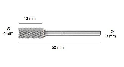 NEXON A Tip 4 mm Silindir Elmas - Karbür Kalıpçı Freze Ucu (Dremel Uyumlu)
