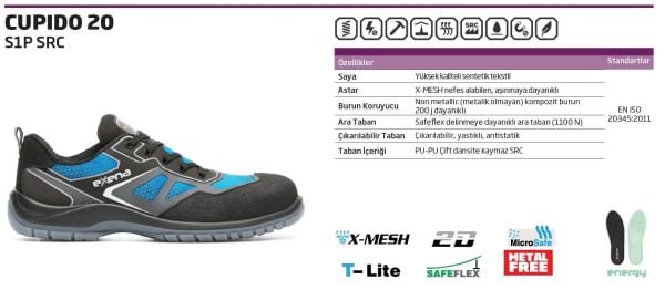EXENA CUPIDO S1P SRC İş Ayakkabısı (Numara Seçiniz)