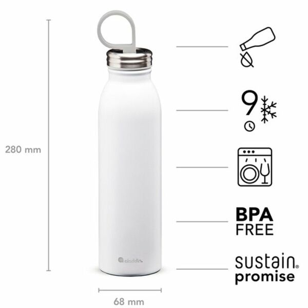 ALADDIN Chilled Thermavac™ Çelik Soğuk Su Termosu Beyaz 0.55 Lt