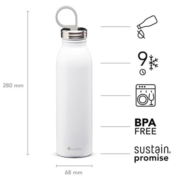 ALADDIN Chilled Thermavac™ Çelik Soğuk Su Termosu Beyaz 0.55 Lt