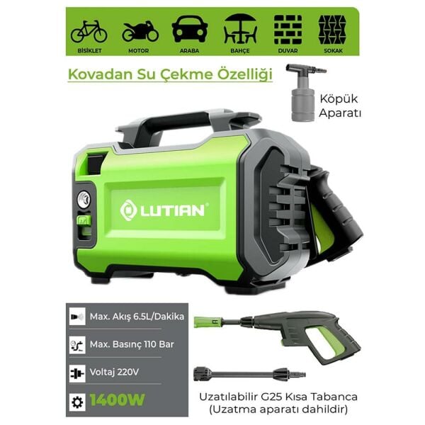 LUTIAN LT2161 Oto Yıkama Makinası 110 Bar 1400 Watt