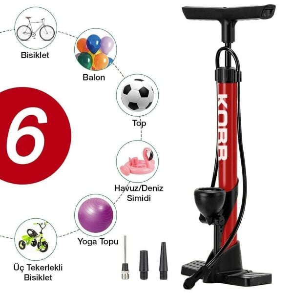 KOBB KB3848 Analog Basınç Göstergeli Taşınabilir El Pompası  87 Psi