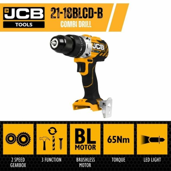 JCB 21-18BLCD-B Kömürsüz Şarjlı Darbeli Matkap (Akü Ve Şarj Aleti Hariç)