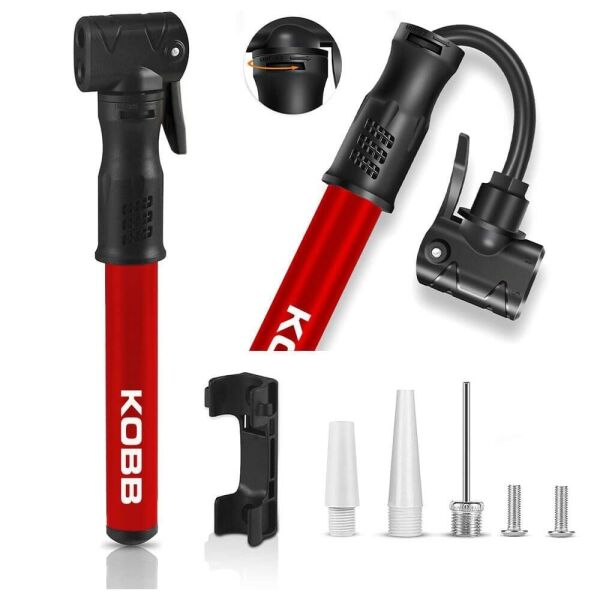 KOBB KB2203 Bisiklet Lastik şişirme Taşınabilir Mini El Pompası + Bisiklet Montaj Aparatı 87 Psi