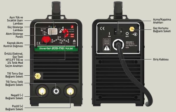 ASKAYNAK 205TP  Pulse Tig Argon Kaynak Makinası 200 Amper 220 Volt