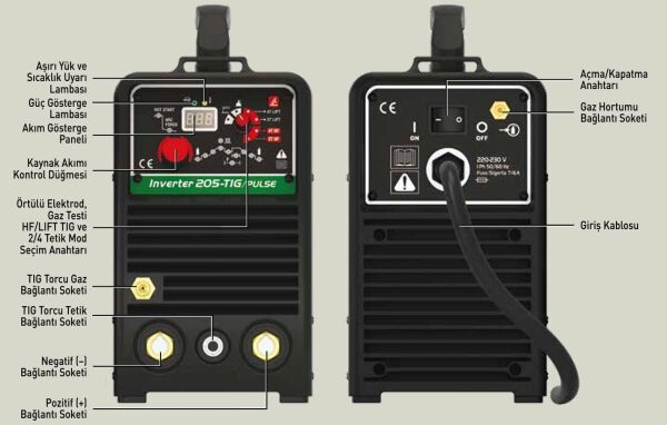 ASKAYNAK 205TP  Pulse Tig Argon Kaynak Makinası 200 Amper 220 Volt