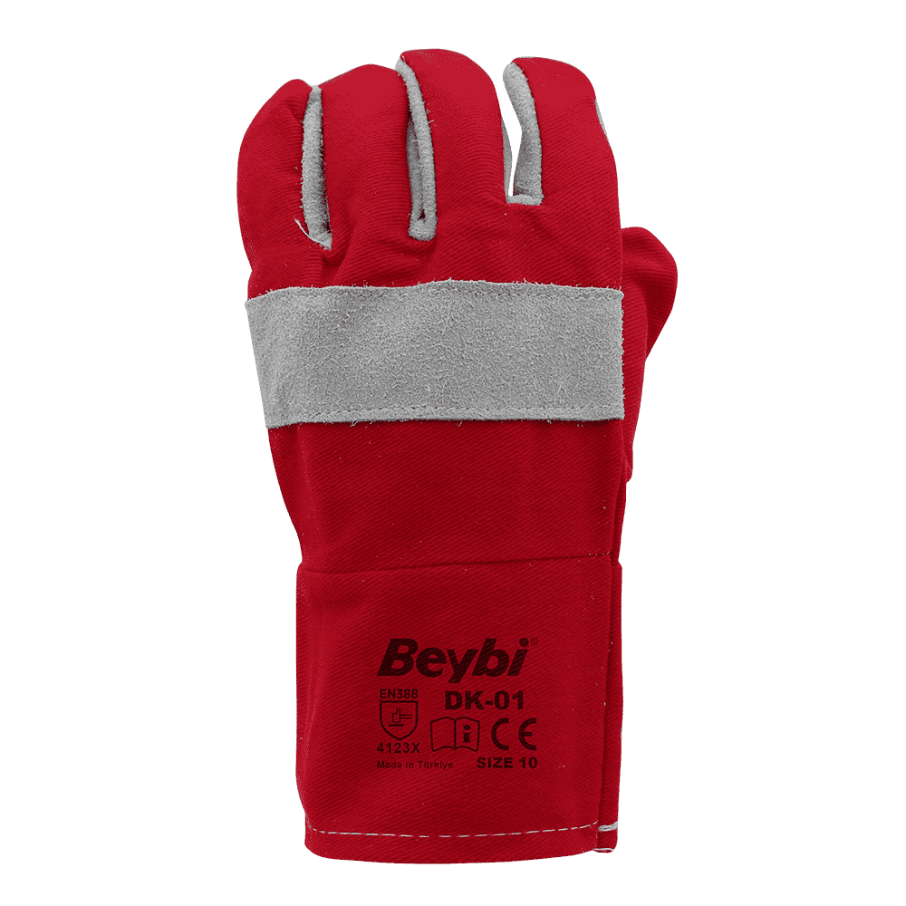 BEYBİ DK-01 Koton Kırmızı Montaj Eldiveni 10 Numara