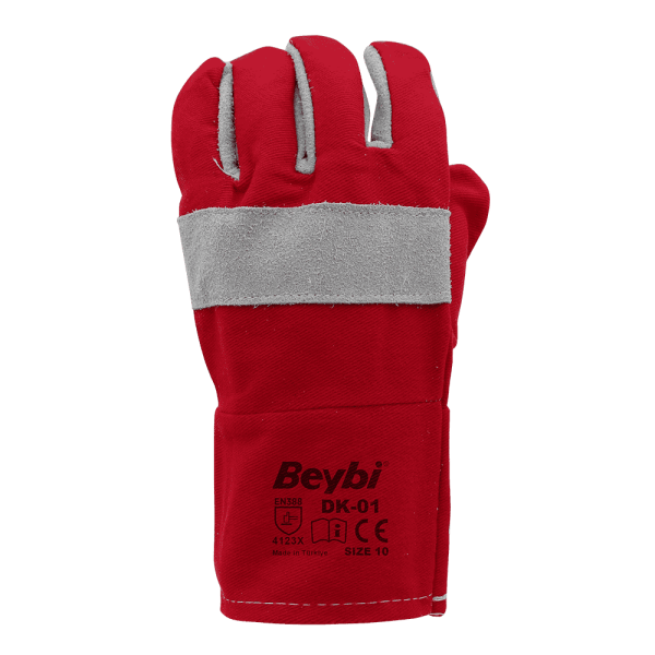 BEYBİ DK-01 Koton Kırmızı Montaj Eldiveni 10 Numara