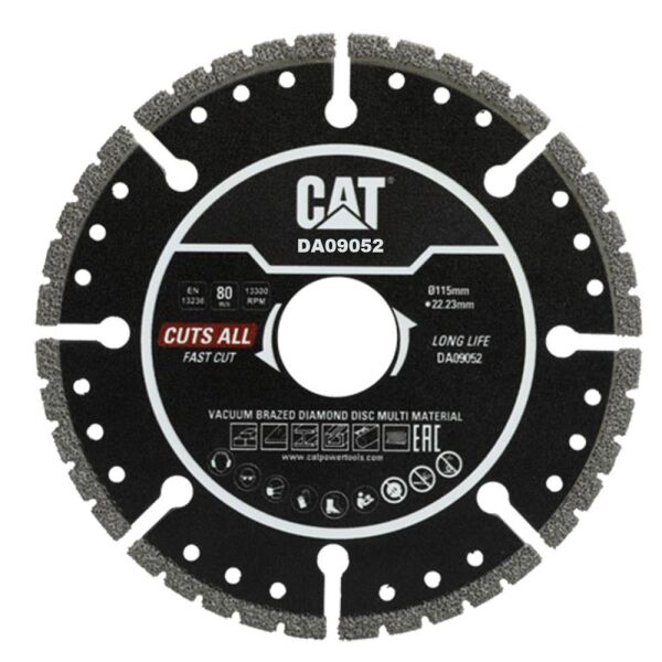 CAT DA09052 115mm Profesyonel Çelik, İnox, Alüminyum, PVC, Fayans, Çok Amaçlı Elmas Kesme Diski (Soketli, Aralıklı Kenar)