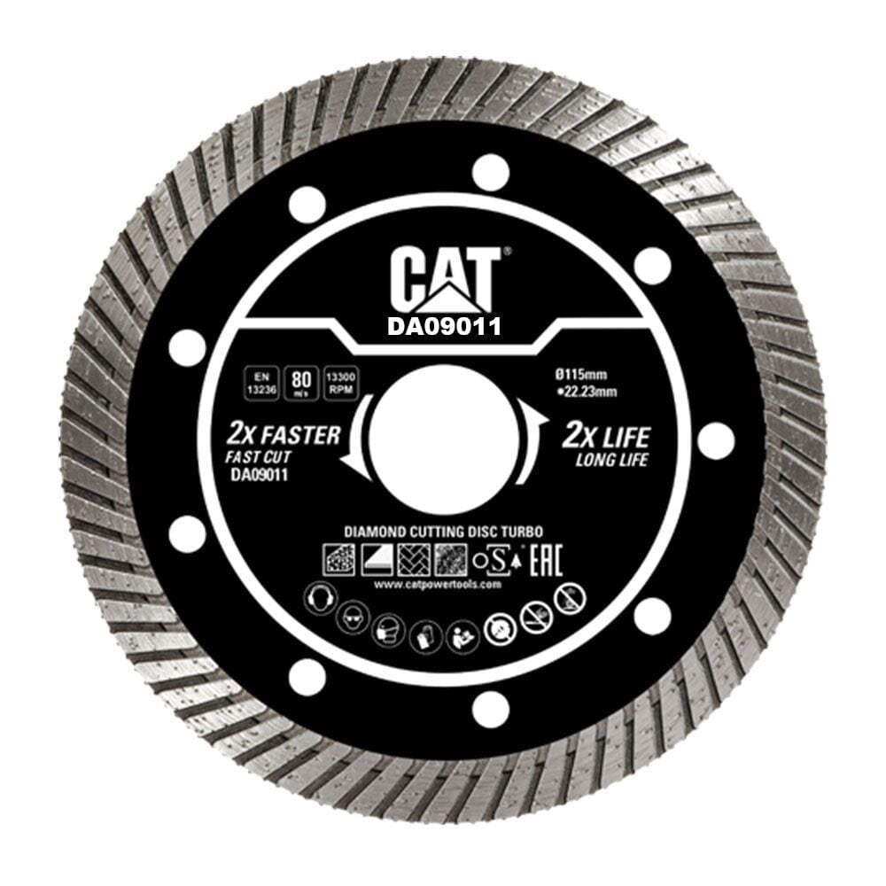 CAT DA09011 115mm Profesyonel Beton, Tuğla, Parke Taşı Elmas Kesme Diski (Turbo Kanallı Kenar)