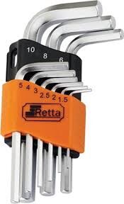 Retta Kısa Allen Anahtar Takımı 9 Parça RAT3009