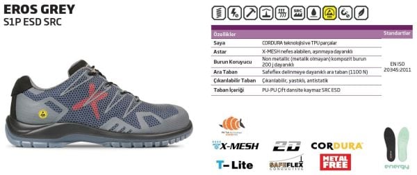 EXENA EROS S1P ESD SRC İş Ayakkabısı (Numara Seçiniz)