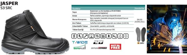 EXENA JASPER S3 SRC Kaynakçı İş Botu (Numara Seçiniz)