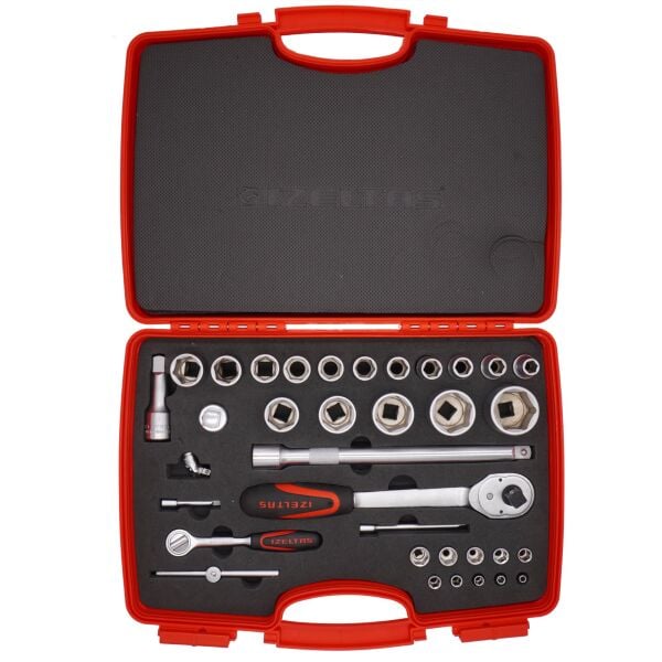 İzeltaş- 1/4'' - 1/2'' Altı Köşe Lokma Anahtar Takımı 35 Parça - 1113001038