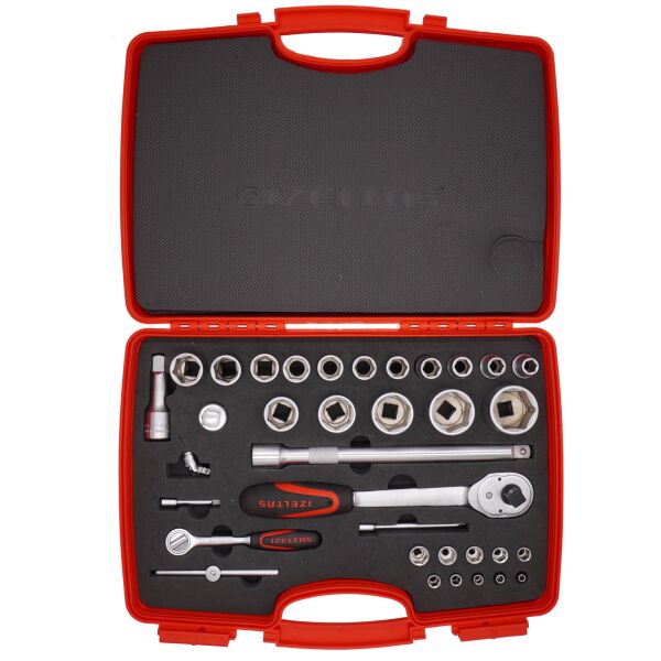 İzeltaş- 1/4'' - 1/2'' Altı Köşe Lokma Anahtar Takımı 35 Parça - 1113001038