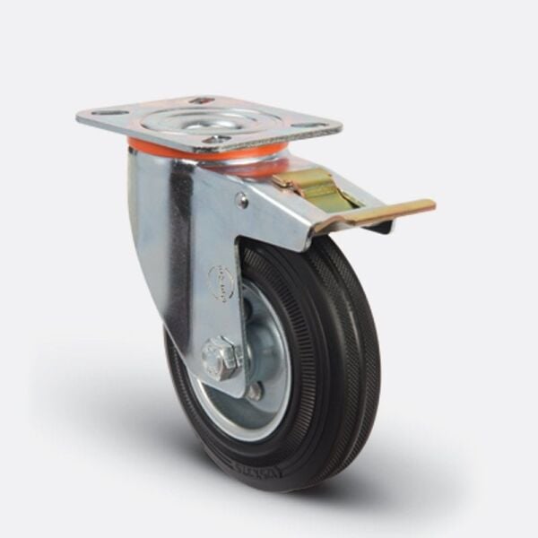 EMES EM01 SPR F 100 Sarhoş, Frenli Lastik Tekerlek 100 mm