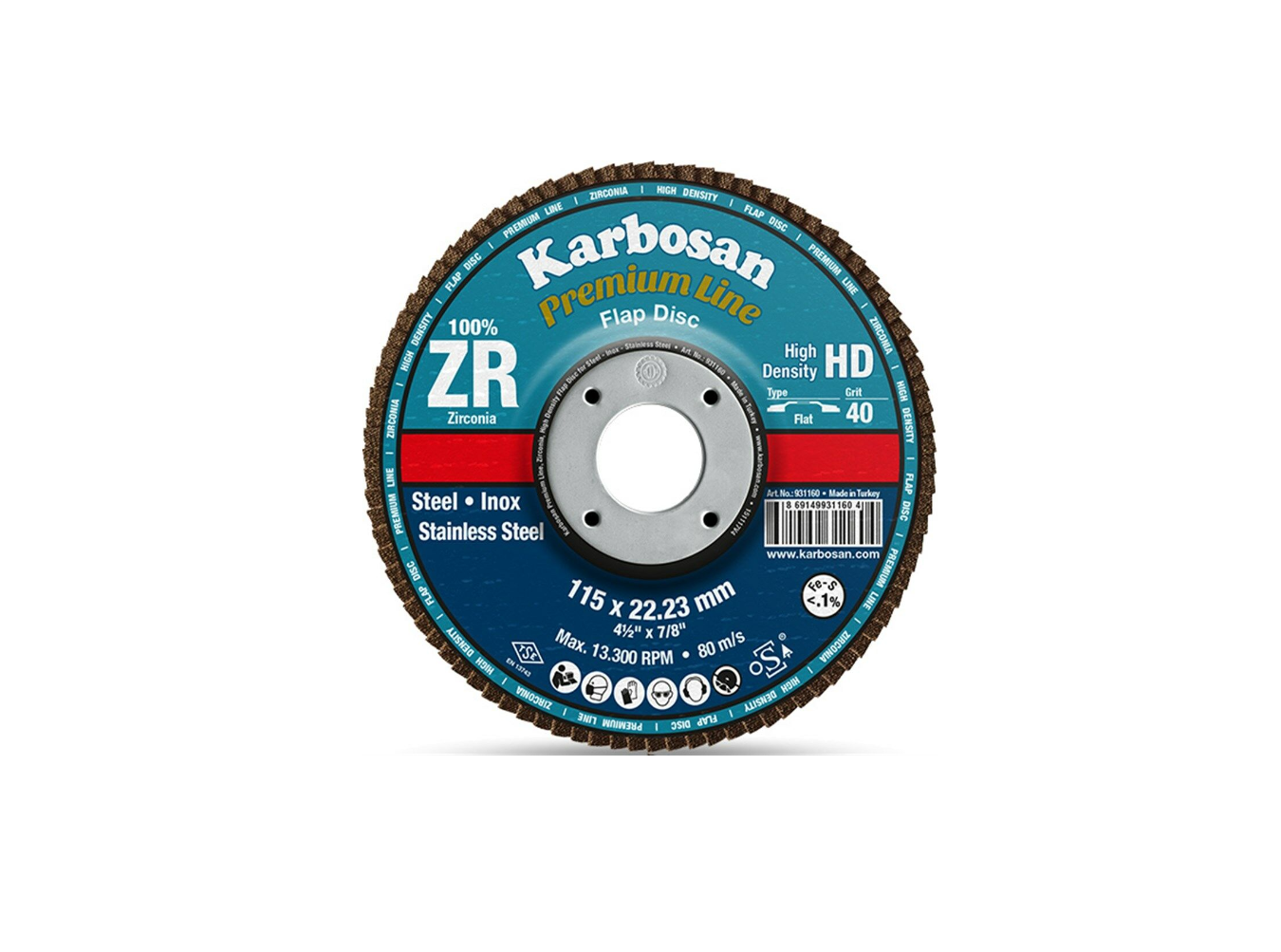ZXR11 Comfort Line ZR Flap Disk- Konik 180mm 60  Kum