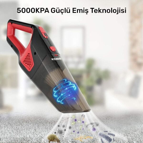 KOBB KBV12 12 Volt / 120 Watt Araç Süpürgesi + 5 Parça Aksesuar Seti + Taşıma Çantası