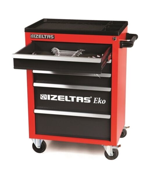 İzeltaş- Eko Serisi Takım Dolabı 5 Çekmeceli Kırmızı (Dolu - 93)