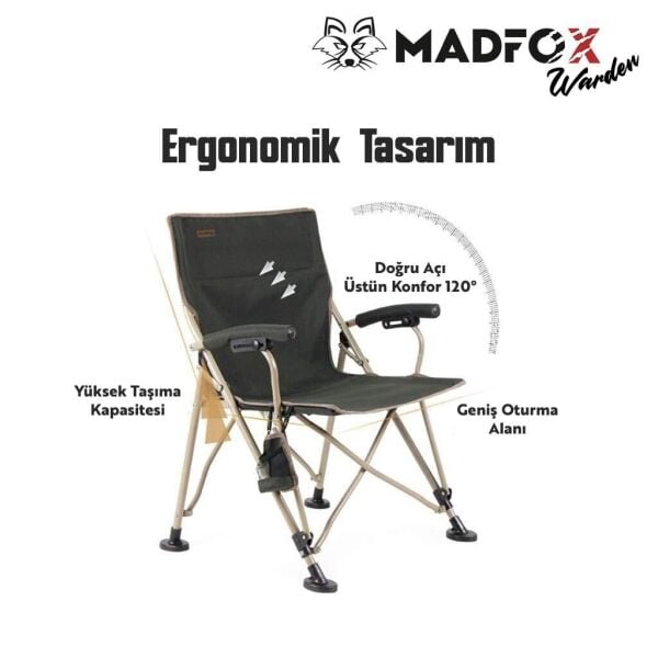 MADFOX WARDEN Katlanır Kamp Sandalyesi (Yeşil)