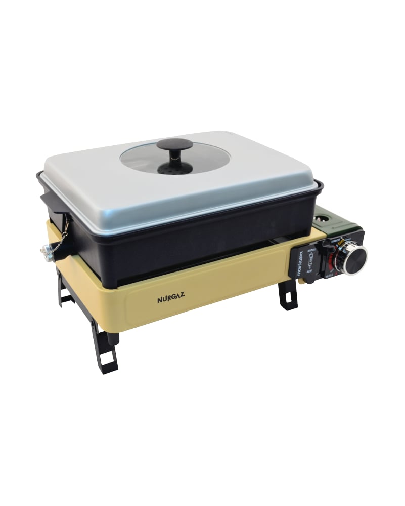 NURGAZ NG 500 Portatif Gazlı Barbekü Ve Pişirme Seti (Haki)