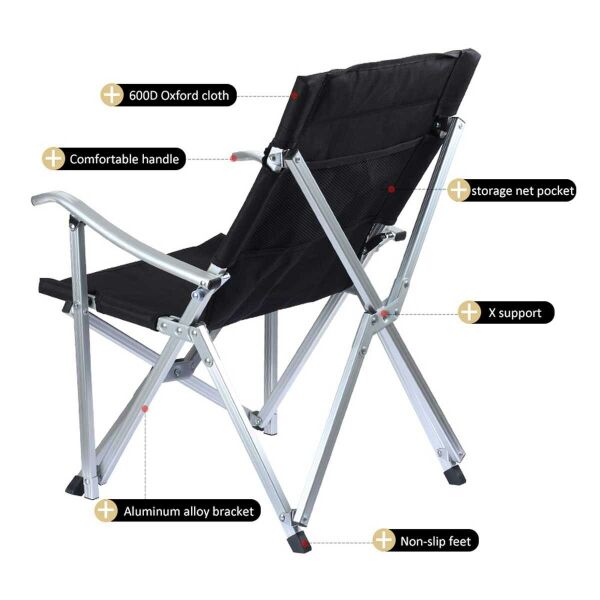 MADFOX Dachuan Katlanır Siyah Kamp Sandalyesi