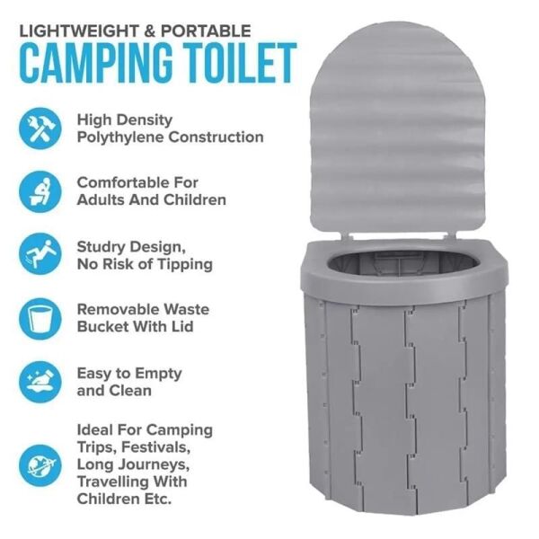 MADFOX Bi-Pot Kamp İçin Katlanır Portatif WC