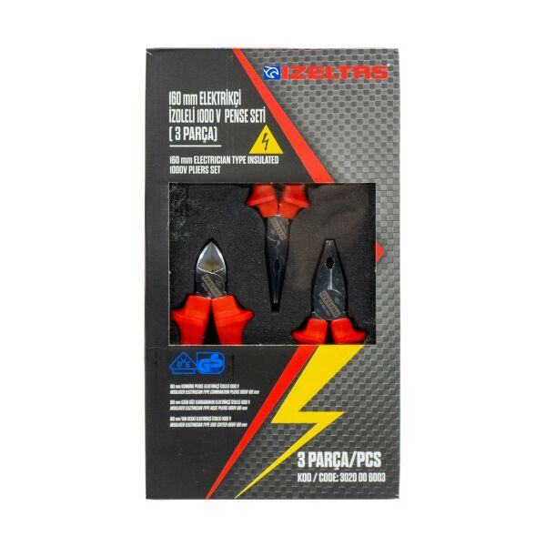 İzeltaş- 160 Mm Elektrikçi İzoleli 1000 V Seti ( 3 Parça )