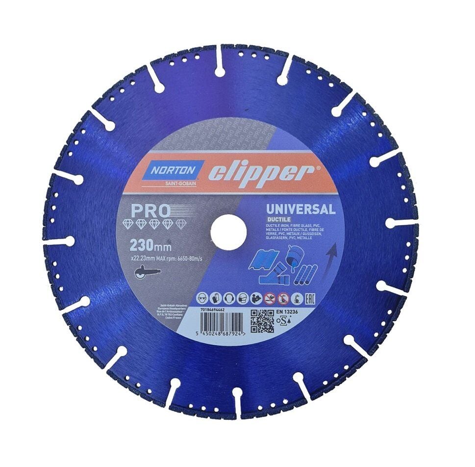 NORTON Clipper Ductile 230 mm Elmas Metal Kesme Testere - Disk (Taşlamalar için)