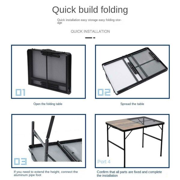 MADFOX Eazy Ahşap Izgaralı Katlanır Kamp Masası