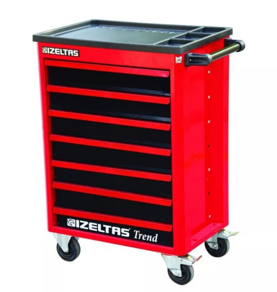 İzeltaş- Trend Serisi Takım Dolabı 7 Çekmeceli Kırmızı (Dolu - 93) - 8244007096