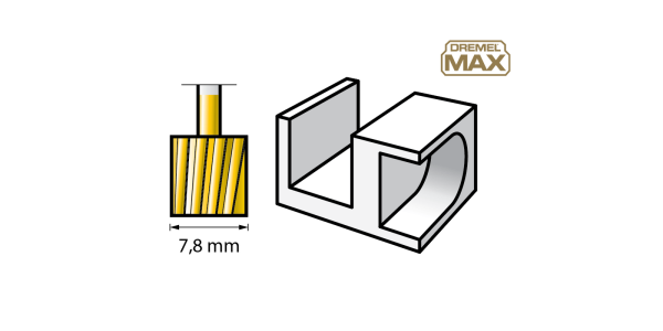 DREMEL MAX 115DM Silindir Tip Freze Ucu 7.8 mm Titanyum Kaplı (26150115DM)