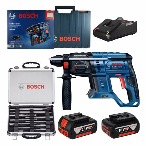 Bosch GBH 180 Li Akülü Hilti Kırıcı Delici + 11 Parça Sds Set - 0615990M33