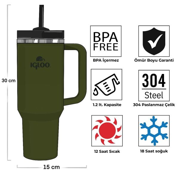 IGLOO Stadler Thermo Mug 1.2 Litre Haki (205787)