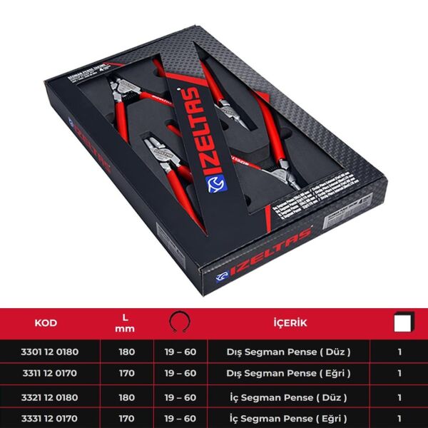 İzeltaş- İzeltaş Segman Pense Seti 4 Parça