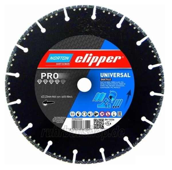 NORTON Clipper Ductile 180 mm Elmas Metal Kesme Testere - Disk (Taşlamalar için)