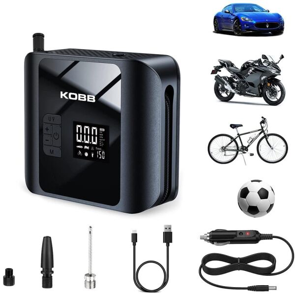 KOBB KB420 Şarjlı Dijital Lastik Şişirme Pompası 150 PSI