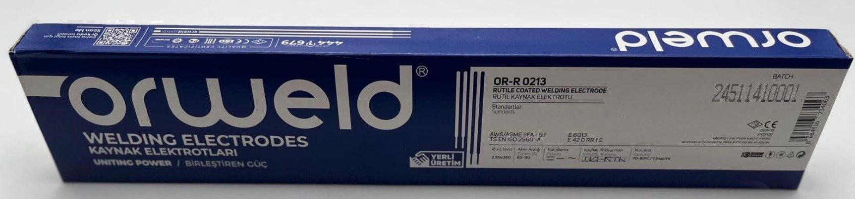 ORWELD OR R-0213 Rutil Elektrod 3.25 mm (100'lü Paket)