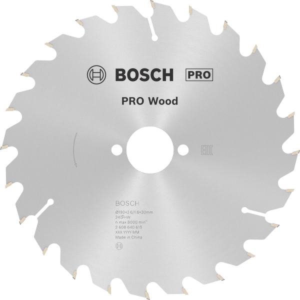 BOSCH Pro Wood 190x30 mm 24 Diş Ahşap Daire Testere Bıçağı