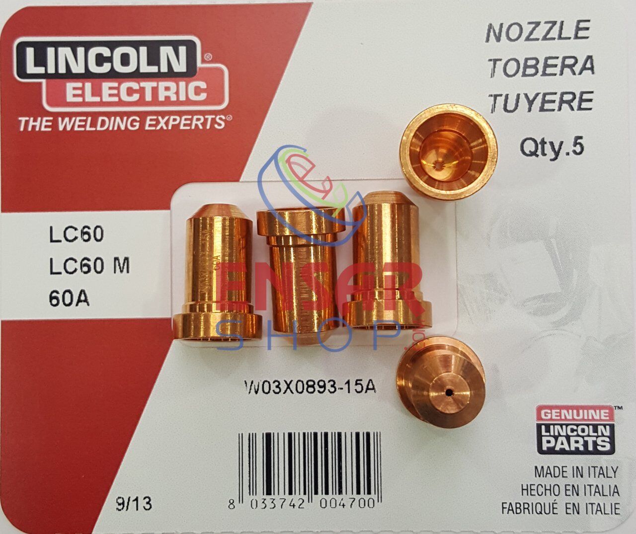 LINCOLN W3X893-15A Plazma Nozul Nozzle 15A