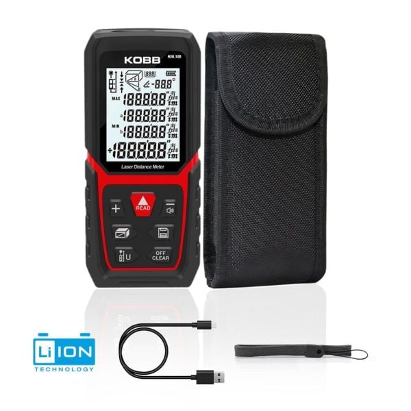 KOBB KBL 100 Profesyonel Li-ion Şarjlı Lazer Metre 100 Metre