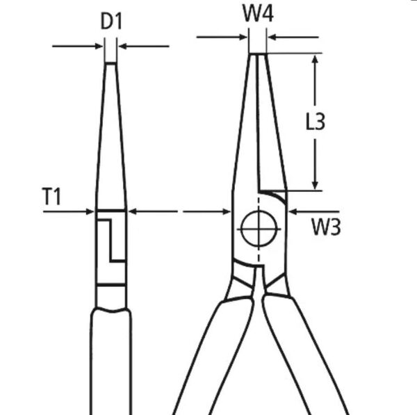 KNIPEX Kesicili Kuyumcu Pensesi - Yuvarlak Uçlu Kargaburun (1901130)