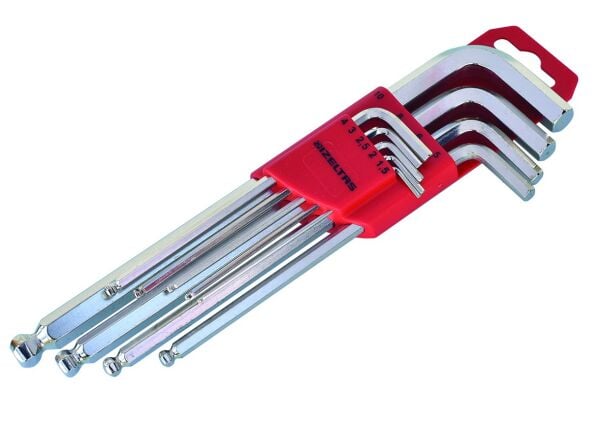 İzeltaş- Yuvarlak Başlı Allen Anahtar Takımı Altı Köşe Uzun Boy 9 Parça