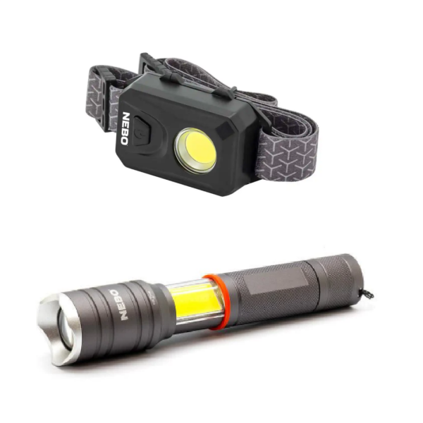 NEBO Tacslyde 300 Lümen Fener + 150 Lümen Kafa Feneri Seti (NE 6746CP3)