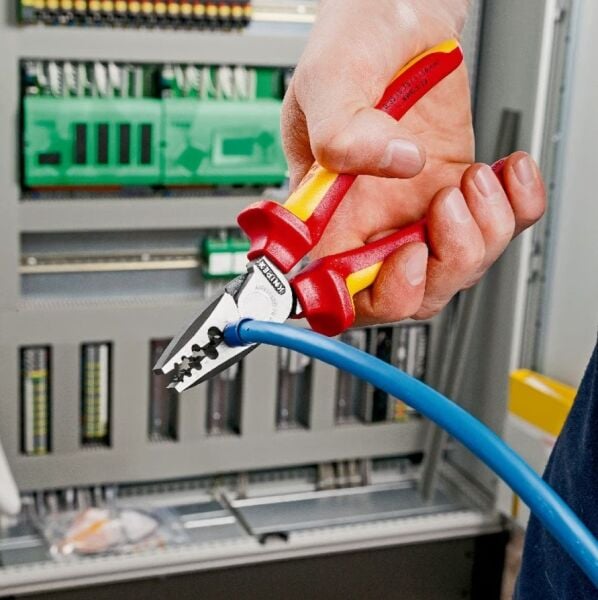 KNIPEX VDE 1000 Volt Elektrikçi Kablo Pabuç Sıkma Pensesi (9778180)