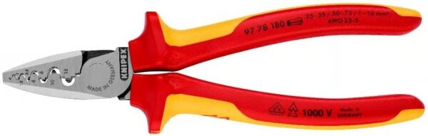 KNIPEX VDE 1000 Volt Elektrikçi Kablo Pabuç Sıkma Pensesi (9778180)