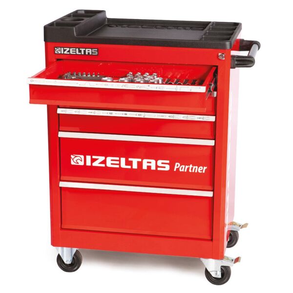 İzeltaş- Partner Serisi Takım Dolabı 5 Çekmeceli Kırmızı ( Dolu-118)