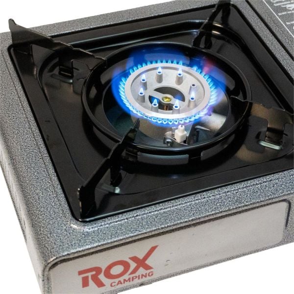 ROX Camping Portatif Kamp Ocağı GRİ - 2 Adet Rox Gaz Kartuş HEDİYELİ